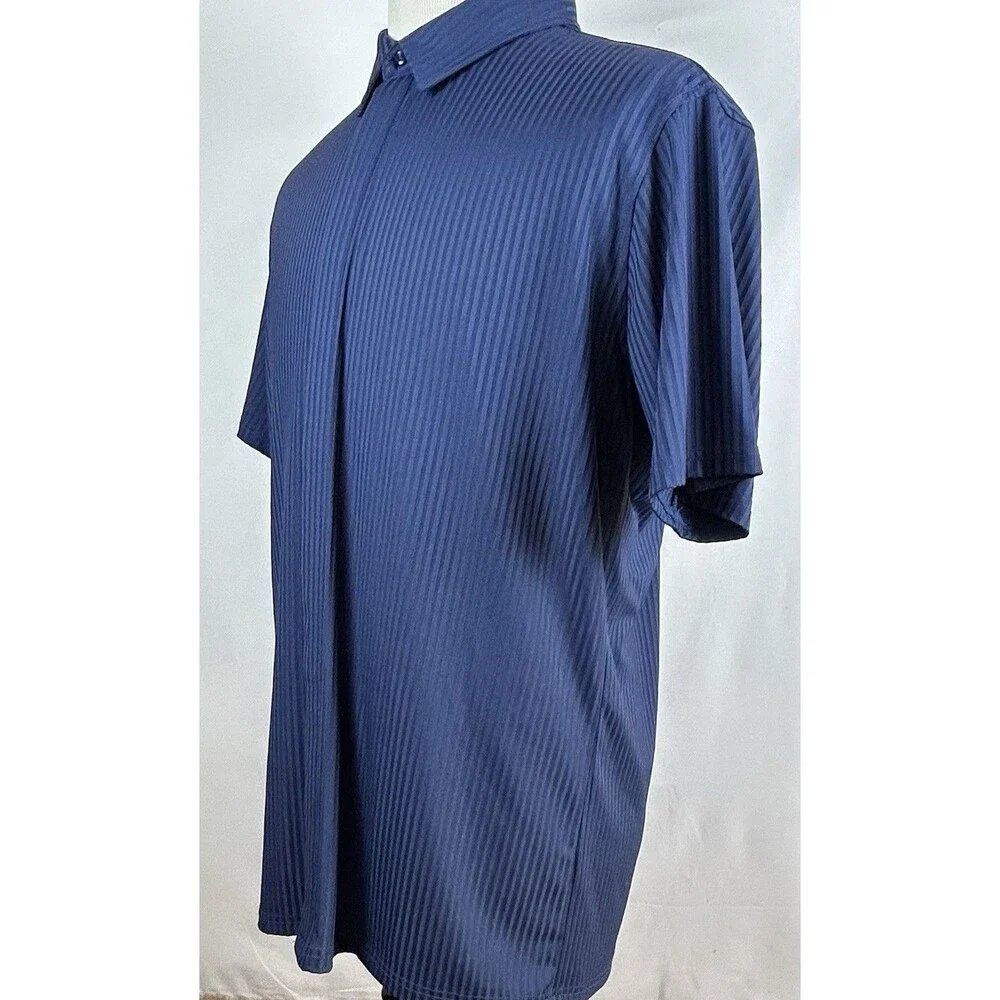 Performance Polo Shirt Men’s Large Anti-UV 4-Way Stretch Super-Soft Touch Blue
